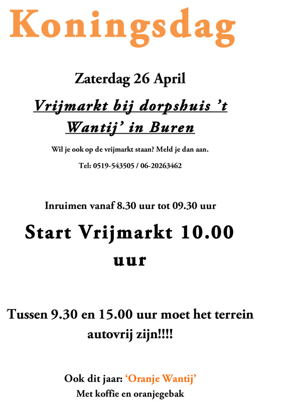 Koningsdag Vrijmarkt