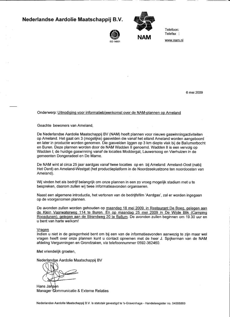 NAM-uitnodiging
