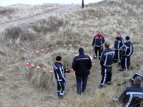 Brandweer in de duinen