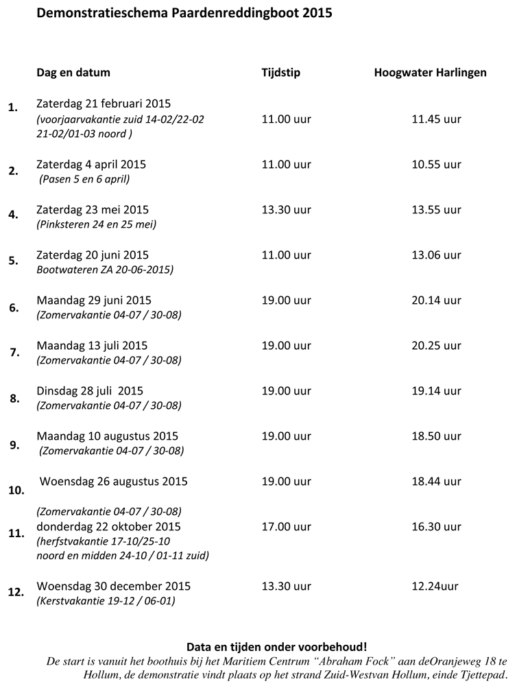 Demonstratieschema paardenreddingboot 2015