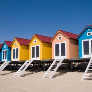 Strandhuisjes en stranderosie