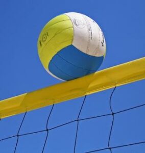 Beachvolleyballend Nederland op Ameland