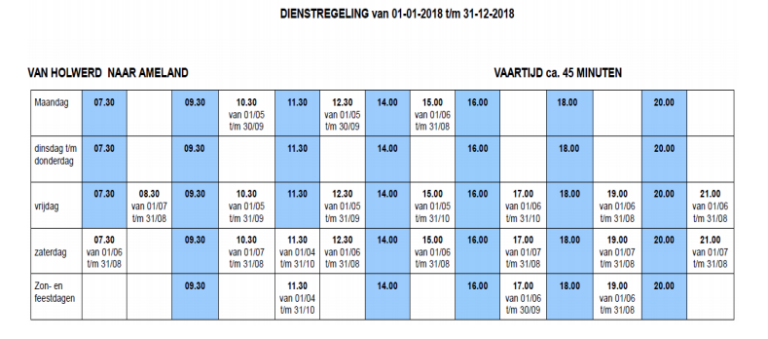 dienstregeling