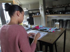 Schrijflunch aan zee in Nes