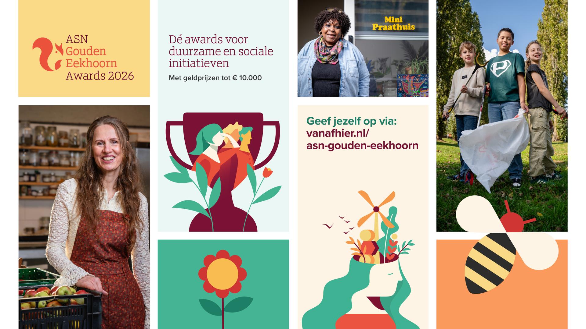 ASN Bank zoekt toekomstmakers uit Friesland voor de ASN Gouden Eekhoorn Awards